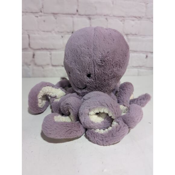 Purple Jellycat Octopus Stuffed Animal Baby Plush 6” Lilac Little Maya No Tag - Picture 5 of 10